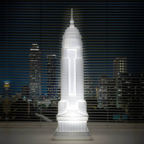 Empire table lamp in an urban setting, inspired by the Empire State Building.
