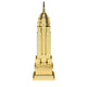 Empire Tischleuchte in Form des Empire State Buildings, goldfarbene Tischlampe, architektonisches Icon