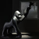 Kong XS Tischlampe Gorilla in schwarz, stilvolle Innenraumbeleuchtung mit verstellbarem Arm.
