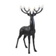 LED Sherwood Hirsch Außenstehleuchte IP55 als majestätisches Deko-Element mit Kristallen und glänzenden Hörnern.