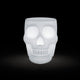 Mexico Akku LED-Hocker im Schädel-Design mit grafischem Muster, ideal als Hocker oder Beistelltisch.