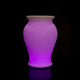 Ming Blumentopf oder Hocker Akku-LED in violettem Licht, vaseförmig, dekorativ und vielseitig einsetzbar.
