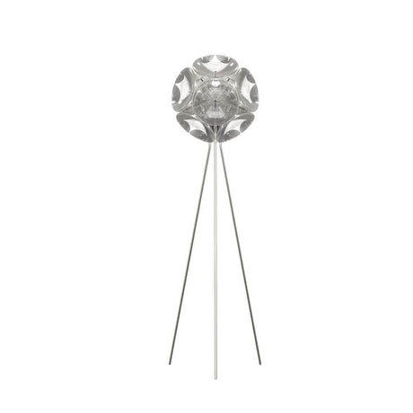 Pitagora floor lamp with dimmer, elegant design with 12 concave polycarbonate discs, optimal light diffusion.