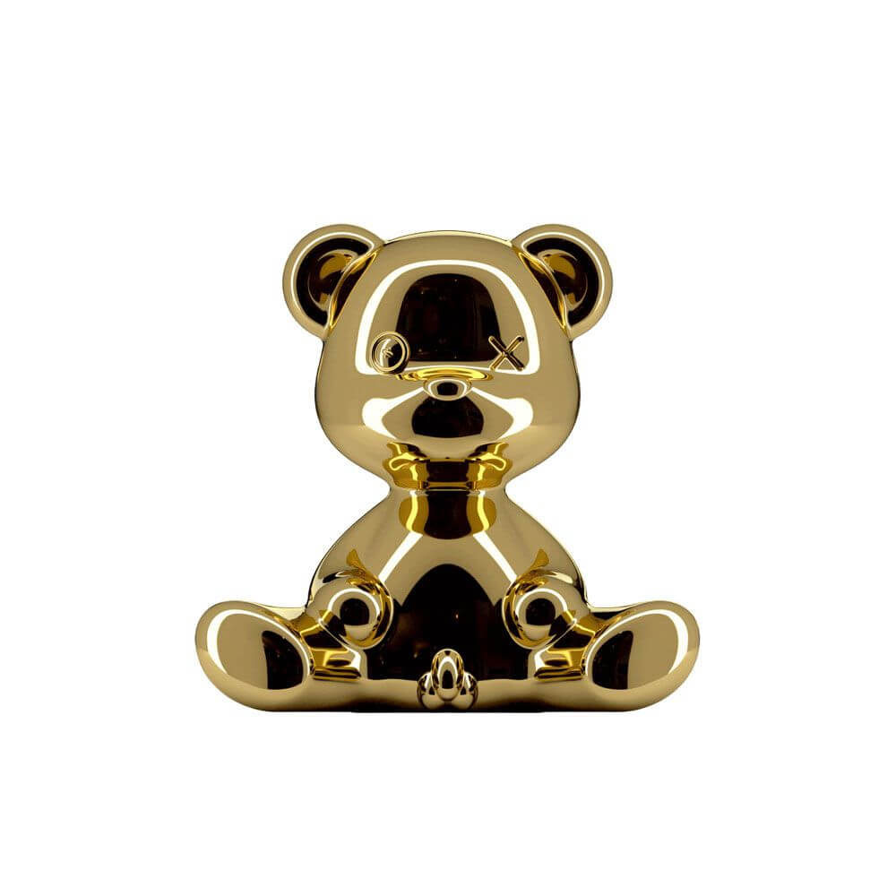 Teddy Boy Metal Tischleuchte, goldene Tischlampe im Teddybär-Stil mit metallischer Oberfläche