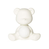 Weißer Teddybär Akku Tischleuchte mit leuchtender Kugel, entworfen von Stefano Giovannoni.
