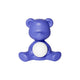 Teddy Girl Akku Tischleuchte in lila, kabellose Tischlampe im Teddy-Bären-Design mit leuchtender Kugel.