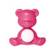 Teddy Girl Akku Tischleuchte in Rosa, kabellose Tischlampe im Teddybären-Look mit leuchtender Kugel.