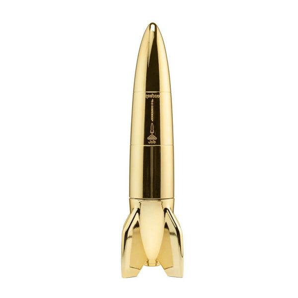 V-2 Schneider Rakete Tischleuchte aus goldfarbenem Metall, inspiriert von der V-2-Rakete