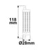 R7s LED Stab 118mm Neutralweiß 4000K 1700lm 14W mit 118mm Länge und 28mm Durchmesser