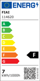 Energieeffizienzlabel für R7s LED Stab 78mm Warmweiß 3000K 500lm 6W, Klasse F, 7 kWh/1000h.