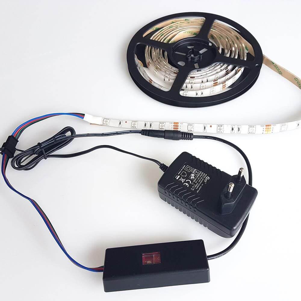 RGB-LED Strip SmartMesh300cm IP55 mit Netzteil und Steuerungskabel für einfache Bedienung
