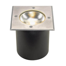 ROCCI square recessed floor light stainless steel 316 LED with clear glass cover and COB LED module.