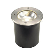 ROCCI Bodeneinbauleuchte rund Edelstahl 316 LED mit runder Edelstahlblende und Glasabdeckung für Außenbereiche