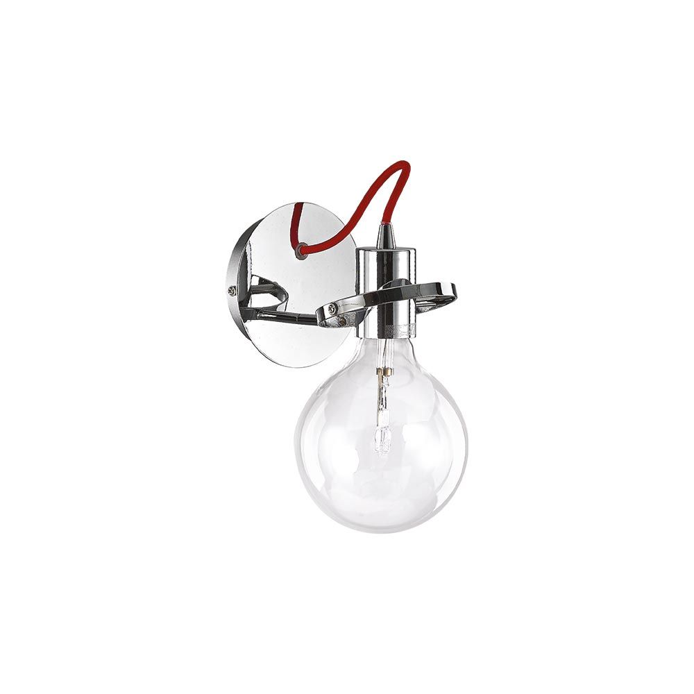 Lampe à paroi radio rotatif E27 Pobitk Chrome, rouge