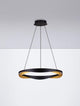 Radon LED Pendelleuchte 3000K Schwarz, Gold auf einem modernen Hintergrund, stilvolles Design und edle Akzente.