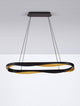 Radon LED Pendelleuchte 3000K Schwarz, Gold - moderne Pendelleuchte mit mattschwarzem Design und goldenen Akzenten