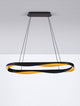 Radon LED Pendelleuchte 3000K Schwarz, Gold in modernem Design und harmonischen Farben.