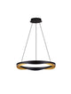 Radon LED Pendelleuchte 3000K Schwarz, Gold mit mattschwarzem Aluminium und goldfarbenen Akzenten.