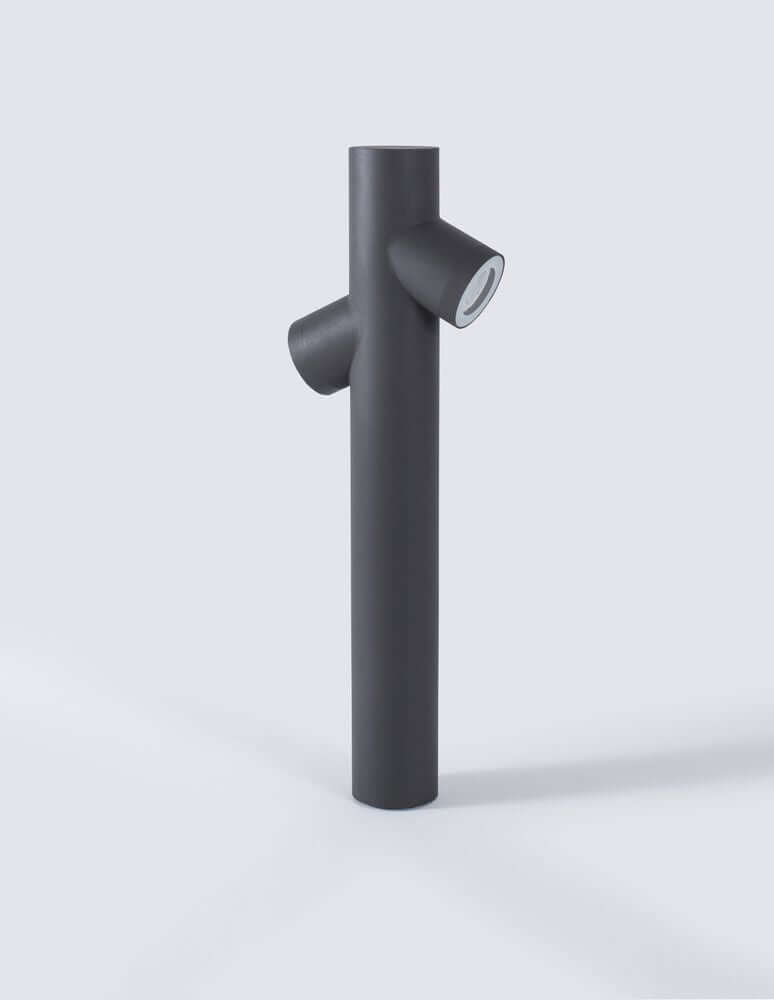 Ramo Außenwegeleuchte GU10 2-flammig Dunkelgrau IP65, moderne Gartenbeleuchtung in schickem Design.
