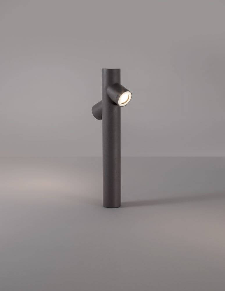Ramo Außenwegeleuchte GU10 2-flammig Dunkelgrau IP65 modernes Design für Garten und Terrasse