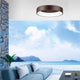 LED Deckenleuchte Rando Ø 60cm 2520lm , 3000K Braun in modernem Wohnraum mit Meerblick.