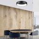 LED Deckenleuchte Rando Ø 60cm 2520lm , 3000K Schwarz in modernem Raum mit Holzoptik