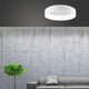 Rando LED Deckenleuchte Ø 60cm 2520lm , 3000K Weiß in modernem Raum über Sofa mit grauer Wand