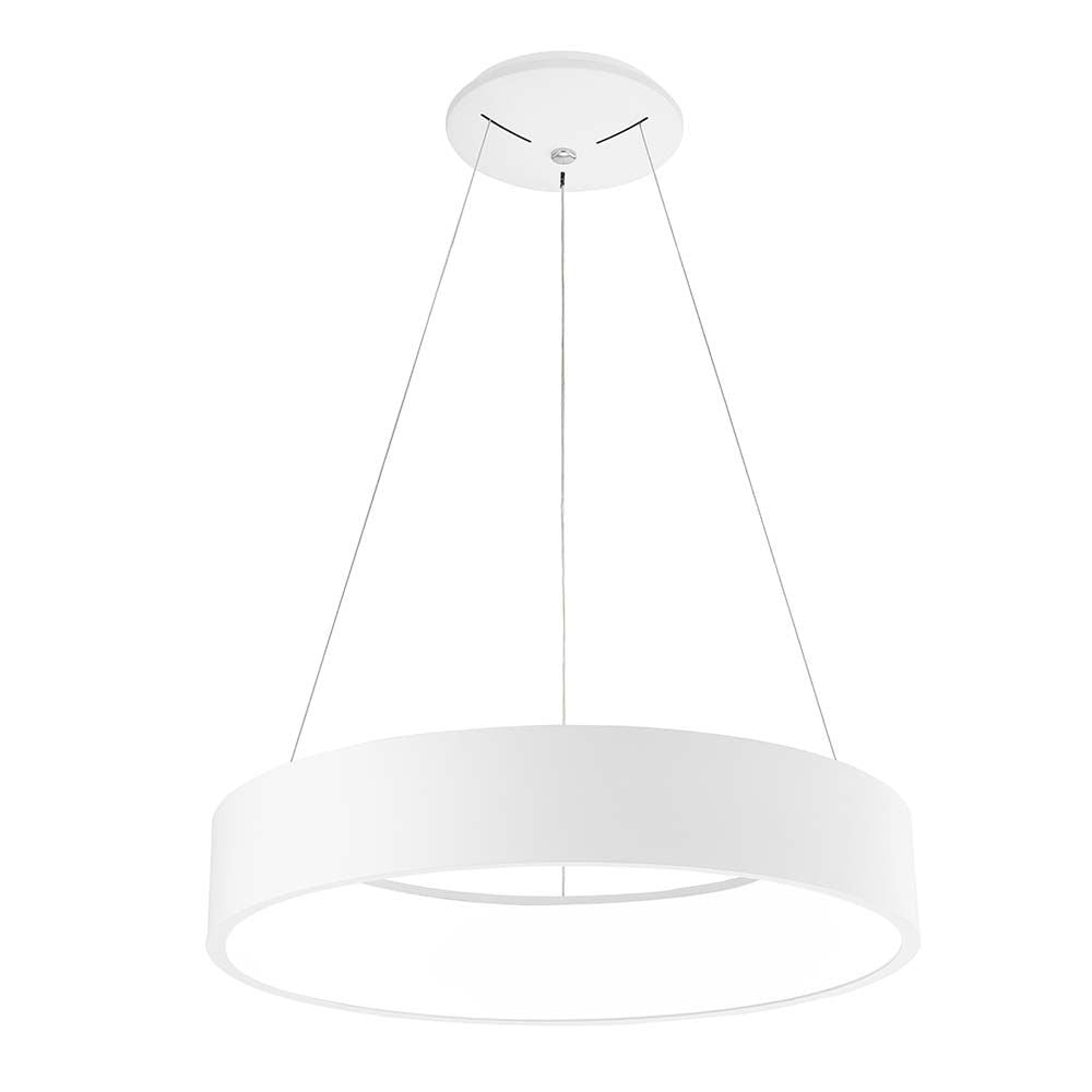 Moderne Rando LED Hängelampe in Weiß, Ø 60 cm, minimalistisch, ideal für Wohnzimmer oder Esstisch.
