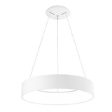 Moderne Rando LED Hängelampe in Weiß, Ø 60 cm, minimalistisch, ideal für Wohnzimmer oder Esstisch.