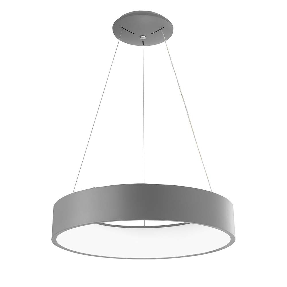 Pendelleuchte Rando Ø 60cm in Grau, 42W LED, minimalistisches Design für Wohnzimmer oder Esstisch.