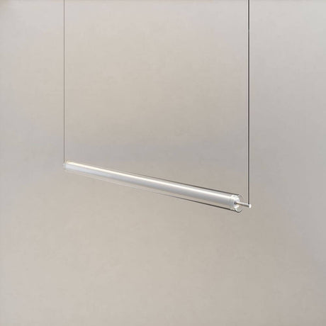 s.luce Ranya LED Pendelleuchte mit klarem Glas-Cover, moderne Linienform, elegant und funktional.