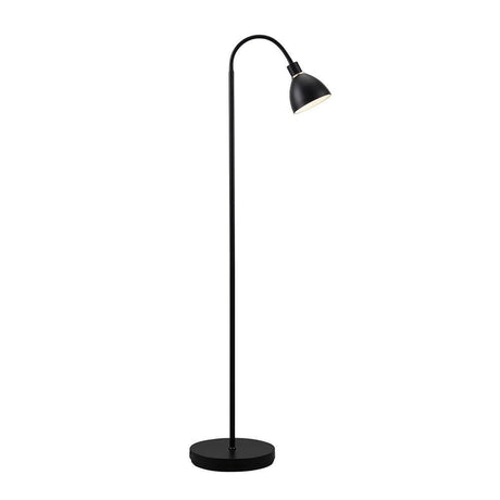 Lampada da terra Ray 155 cm nera dal design classico in metallo verniciato nero.