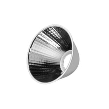 Reflektor für Dancer LED Aluminium mit 15° Abstrahlwinkel, silbernes Reflektorelement mit schwarzer Innenseite, Frontansicht