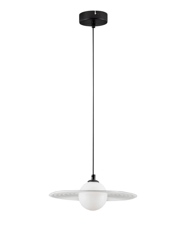 Reflet Pendelleuchte Schwarz, Weiß – elegante Leuchte mit schwarzem Acryl und weißem Aluminium für stilvolle Innenräume.