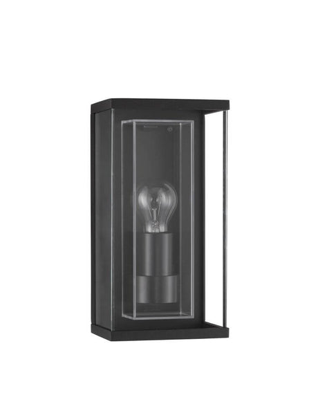 Regina Außenwandleuchte Doppelt Verglast E27 Anthrazit IP65, moderne Außenlampe mit klarem Glas und elegantem Design