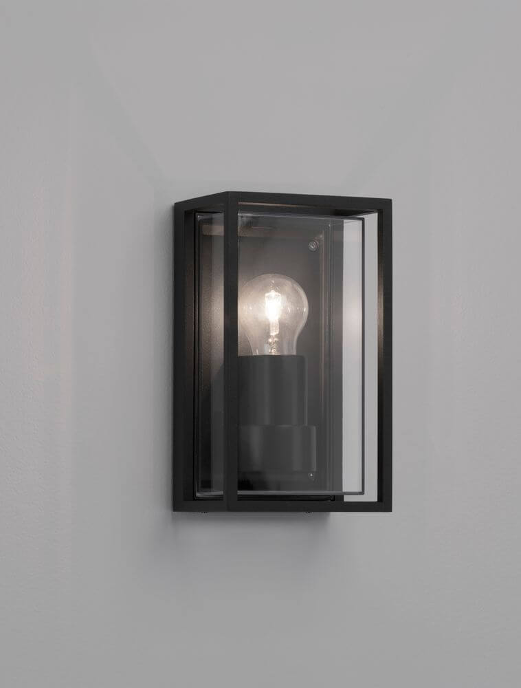 Regina Außenwandleuchte Einfach Verglast E27 Anthrazit IP65 an der Wand, modernes Design mit klaren Linien.