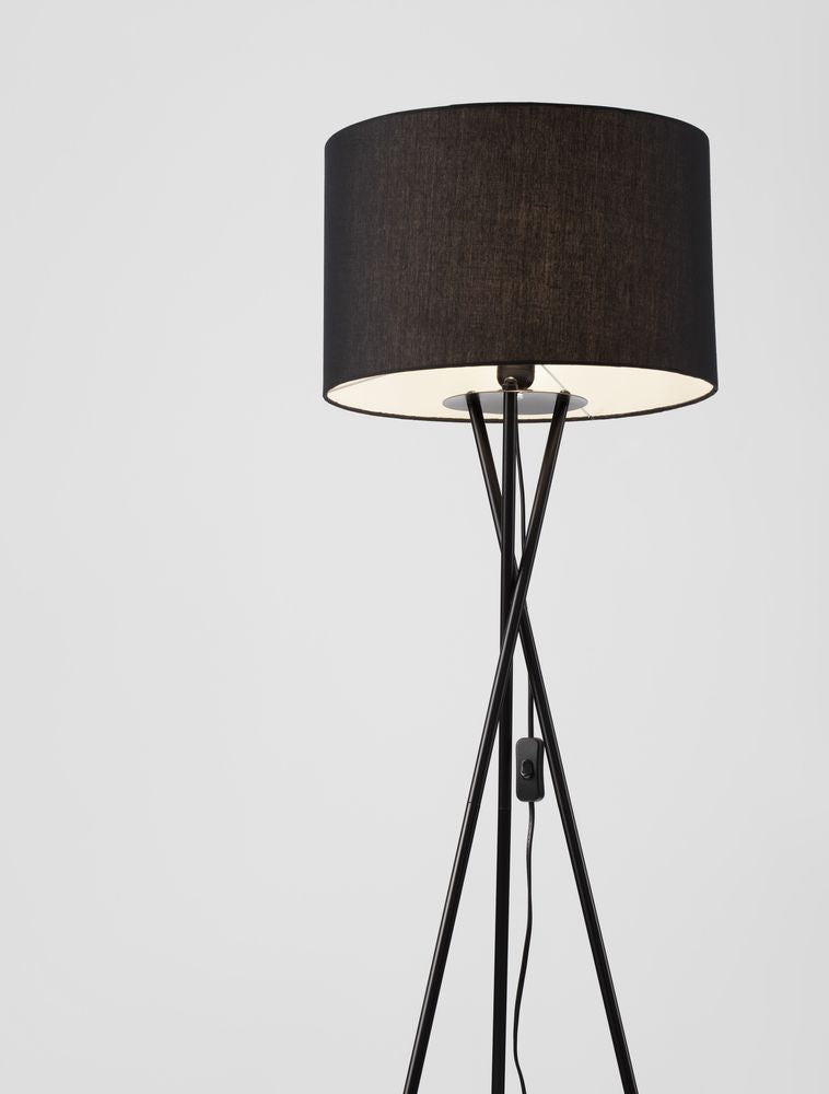 Retro Stehlampe Schwarz