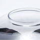 Detailansicht der Retro Tischleuchte Goblet Ball Chrom mit klarem Glaszylinder und modernem Design.