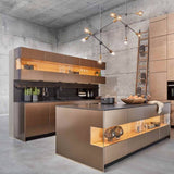 Candeeiro suspenso RetroStick 3 luzes 73cm cobre