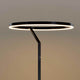 s.luce Ring LED-Stehleuchte Ø 60cm mit Touchdimmer in elegantem Schwarz und minimalistischem Design.