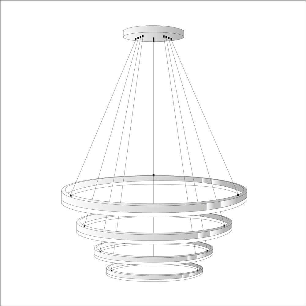 Ring Umbau zentrisch (ohne LED-Ringe) s.luce 4 Ringe Phasenanschnitt/-abschnitt (Dimmschalter) Weiß