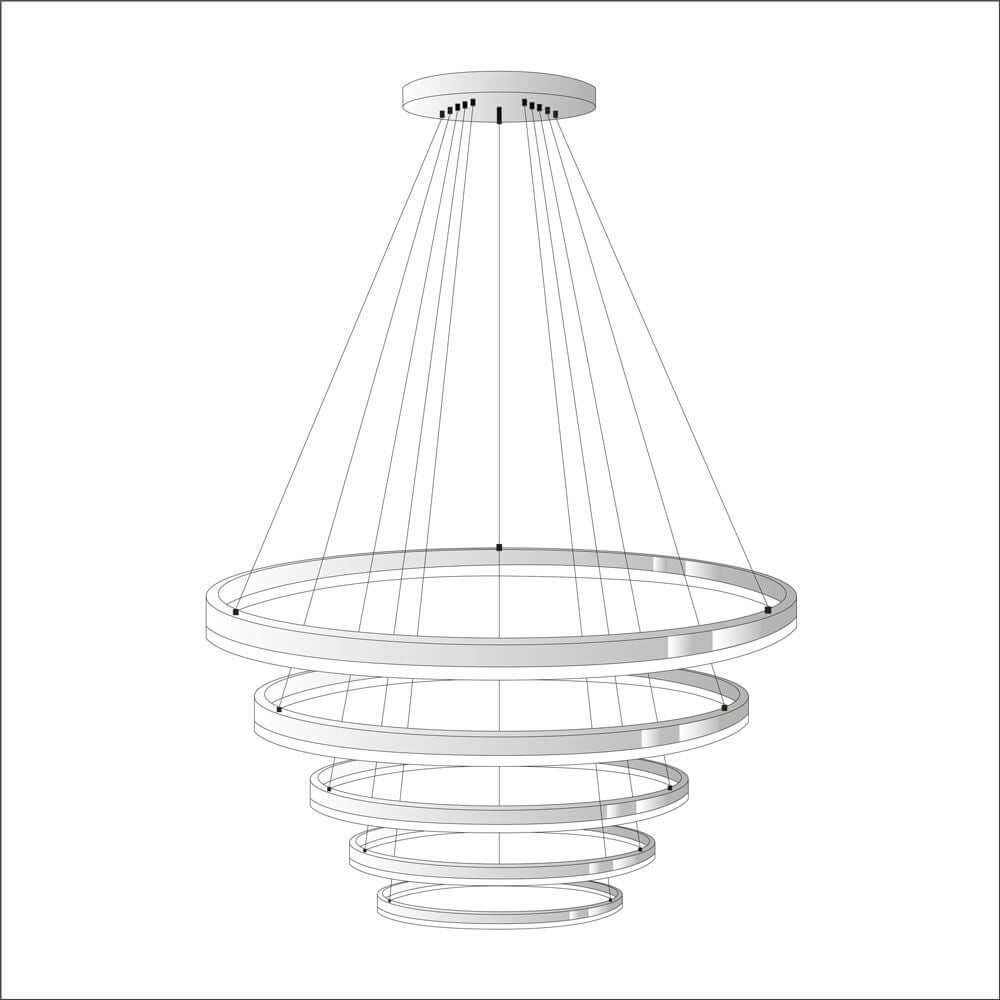 Ring Umbau zentrisch (ohne LED-Ringe) s.luce 5 Ringe Phasenanschnitt/-abschnitt (Dimmschalter) Weiß