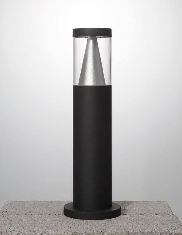 Rock LED Außenpollerleuchte 3000K Schwarz IP65, moderne Außenleuchte aus Aluminium und Glas für Einfahrt, Eingang und Terrasse