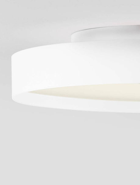 Roi Deckenleuchte Ø 40cm von Nova Luce, dimmbar, weiße Kappe, DIP-Switch für Lichtfarbenwechsel.