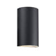 Rold LED Außen-Wandleuchte IP44 Schwarz, minimalistische Wandlampe für Außenbereiche, Lichtabstrahlung nach oben und unten.