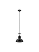 Ruvi Pendelleuchte E27 Ø 22cm Schwarz im mattschwarzen Industrial-Design mit Höhenverstellung.