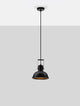 Ruvi Pendelleuchte E27 Ø 22cm Schwarz im puristischen Industrial-Design mit mattschwarzem Metall.