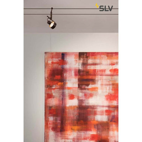 Saluna cable light for Tenseo 12V cable system QR-C51 Black installed in a modern interior.