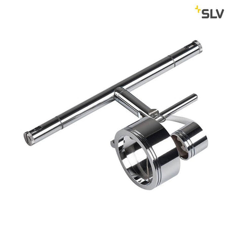Saluna Seilleuchte für Tenseo 12V-Seilsystem QR-C51 Chrom, dreh- und schwenkbarer Strahler aus Stahl