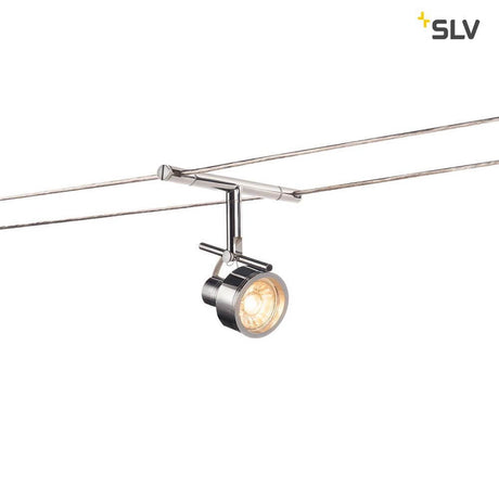 Saluna Seilleuchte für Tenseo 12V-Seilsystem QR-C51 Chrom, dreh- und schwenkbarer Stahlstrahler